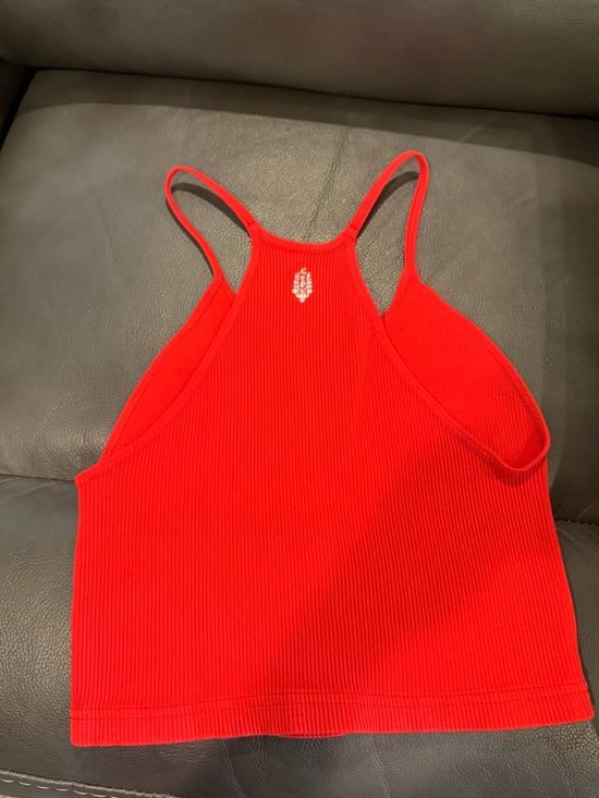FP Movement by Free People Tops - FP Movement by Free People Bright Red Ribbed Crop Tank